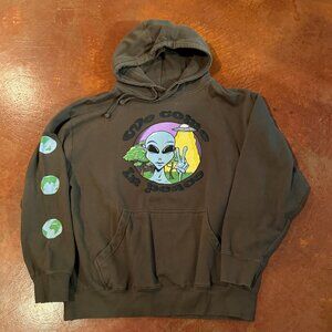 Urban Outfitters Cooke Collective "We Come In Peace" Alien Hoodie Unisex XL